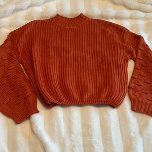 Women’s Rust Orange Women's Sweater NWT M Medium Oversized Crop